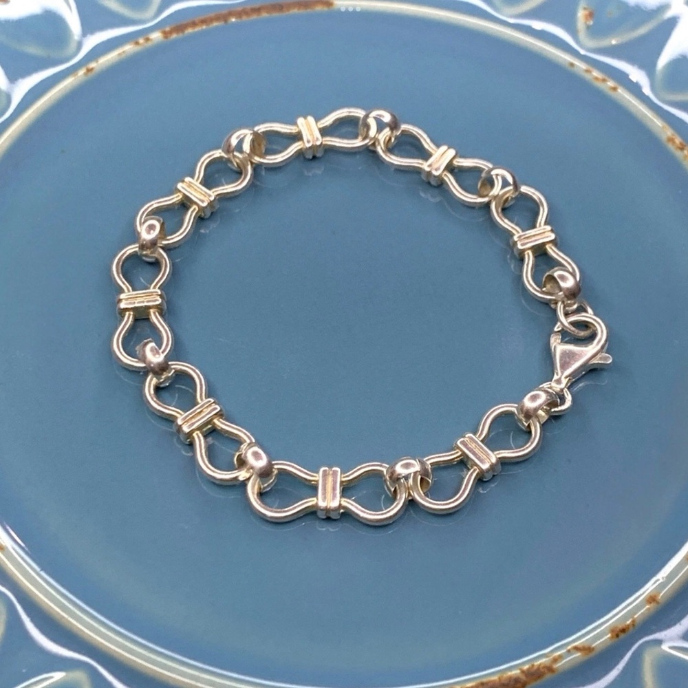 Elegant Sterling Silver Fancy Link Bracelet 7.25”